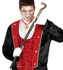 Gold Snake Head Cane Egyptian King Aladdin Walking Stick Fancy Dress Halloween 