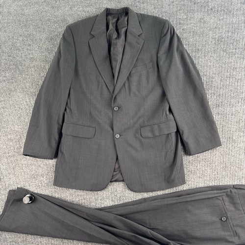 Lands end suit 44l gray - suit,