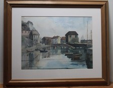 Mevagissey Harbour Cornwall Coastal Scene – Framed Print After Charles H. Wilton