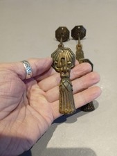 6 x Vintage Art Deco Dropper Drawer/ Cupboard Handles Rd Design No780502 c1930s