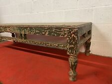 Handcrafted Wooden Takhat Table/ Day Bed in Green Colour Texture