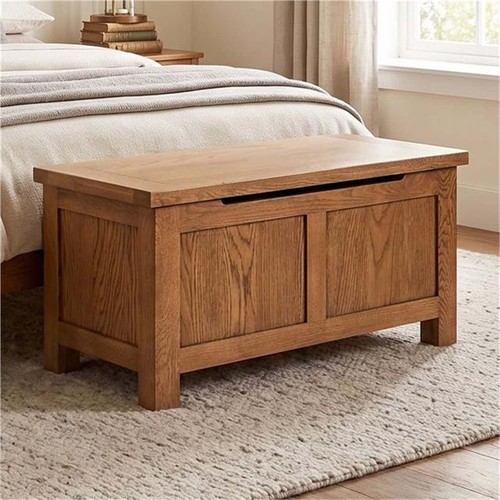 Rustic blanket box barton oak - rustic,