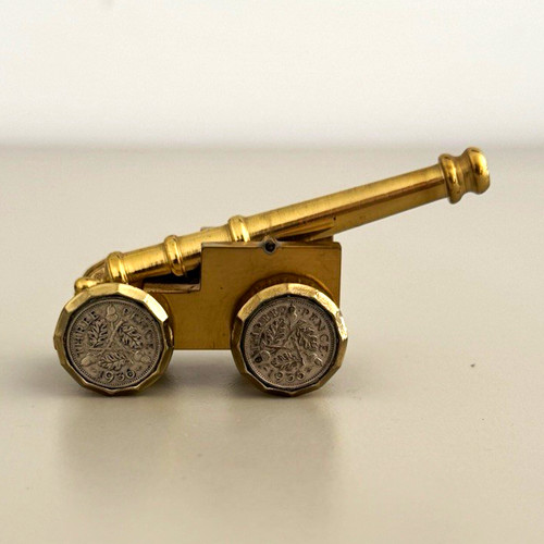 Vintage brass cannon - brass, 50%