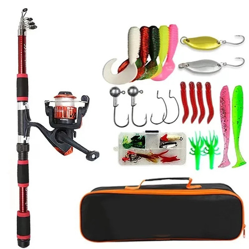 Telescopic fishing rod set - rod,