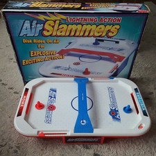  vintage Hilco Air Slammers Table Top Air Hockey game complete & working 