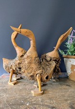 3 Hand Carved Wooden fuzzy