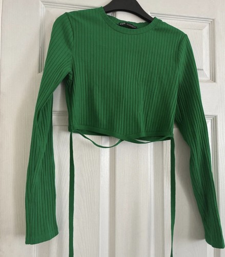 Zara green ribbed - zara, cropped