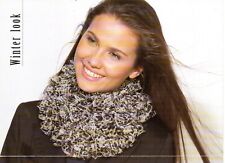 ~ Katia Knitting Pattern For Lady's Ruffle Yarn Scarf ~