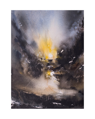 Original watercolour landscape - watercolour,