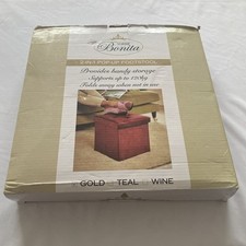 Velvet Foldable Footstool Storage Ottoman – Cube Seat with Lid, 33x33cm Box