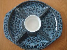 Poole Pottery Large Party /Hors D'ouevre Dish - Blue Lace - 1960s