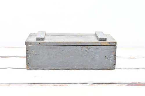 Vintage blue gray wood box - vintage, blue/gray