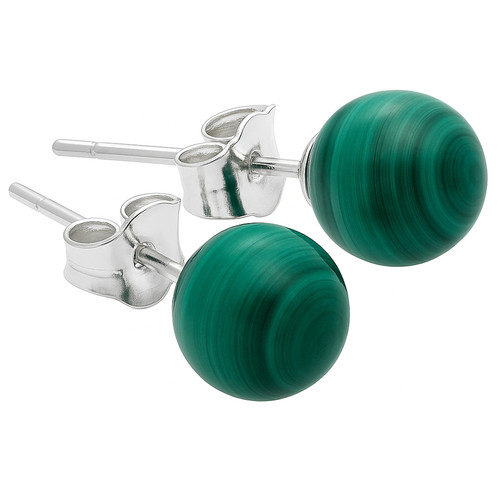 Malachite green stud 6mm ball - green,
