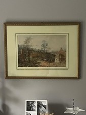 Edwin Page Turner, rural farm landscape, watercolour, Professionally framed