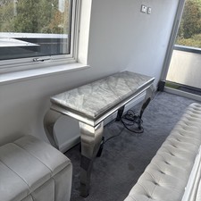 Marble Grey Side Table Collection Only