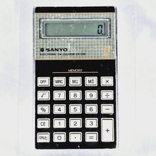 Rare Vintage SANYO CX 330 Electronic Calculator - 1985 - Mini Size - Tested