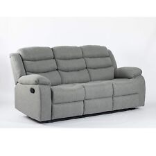 TURIN RECLINER SOFA GREY FABRIC ARMCHAIR 2 SEATER 3 SEATER SOFA SET SETTEE CHAIR
