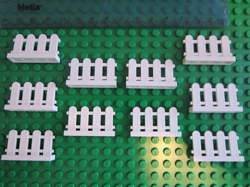 Lego white fence gate - 10, x