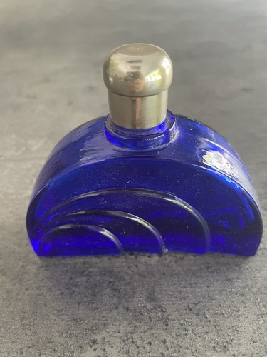 Blue glass perfume bottle - glass, with
