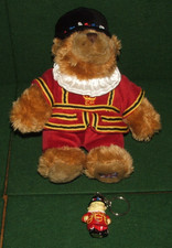 London Beefeater Bear   - Soft Plush Toy  & Beefeater Keyring