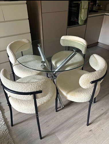 Round glass dining table 4 - table,