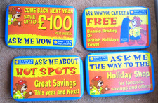 BRITISH HOLIDAYS BRADLEY BEAR set of 4 promotional pin BADGES