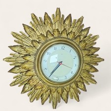 Vintage Mid Century Smiths Sunburst Wall Clock 1960's Retro