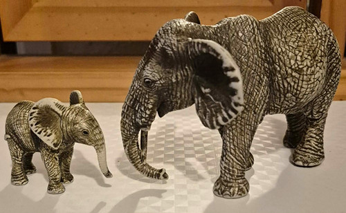 Adult calf elephant plastic - elephant,
