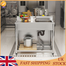 Stainless Steel Metal Camping Sink w/Drainage Unit Outdoor Kitchen Wash Basin UK