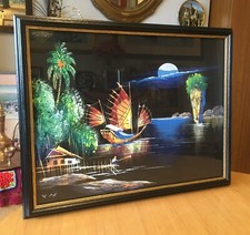 Retro framed oriental oil - retro,