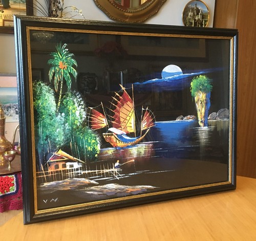 Retro framed oriental oil - retro,