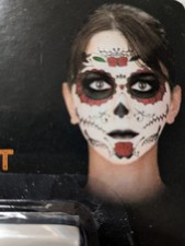 4x Day of the Dead Sugar Skull Face Tattoo Makeup Kit | Halloween Face Paint