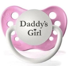 Slogan Dummy Pacifier Daddys Girl Pink Personalized Pacifier