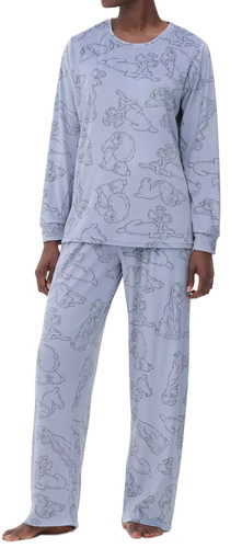 Ladies minky fleece pyjamas - fleece,
