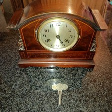 Antique Jahresuhrenfabrik JUF Mantel Clock Double 🐘🐘 German Working Wood Case