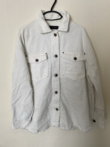 Zara white corduroy overshirt - white,