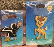 Disney Bambi and Flower 2 Sealed Palm Lot Enamel Pins