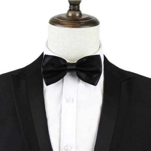 Mens satin bow tie - bow, pre-tied