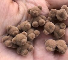 3 Pcs Minature Flocked Bear