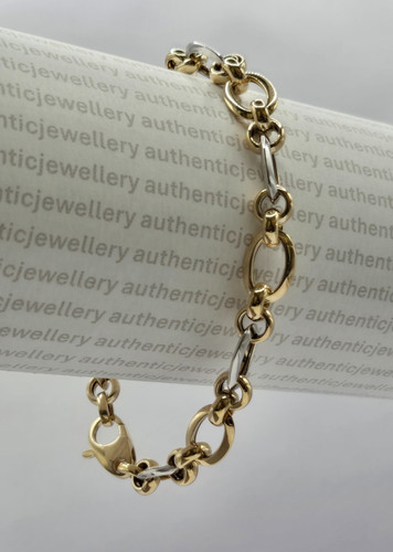 9ct two colour gold - , open