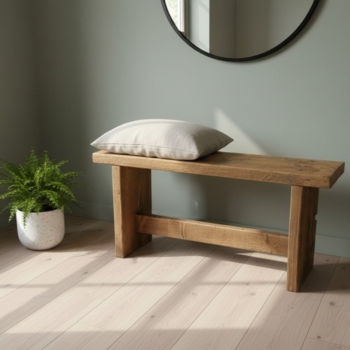 Reclaimed wood bench - wood, solid