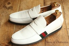 Gucci White Leather Penny Bit