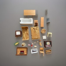 Lundby Etc Vintage dolls house food pictures Bundle Furniture Fish Tank Tv