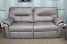 G PLAN SEATTLE ELECTRIC RECLINER 2 SEATER SOFAIN DALLAS CHARCOAL LEATHER #2