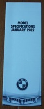BMW Model Specifications Brochure Jan 1982 3 5 6 7 Series 735i 628 CSi 635 CSi