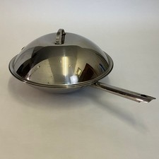 Wok with Lid Le Vrai Gourmet Giant Stainless Steel