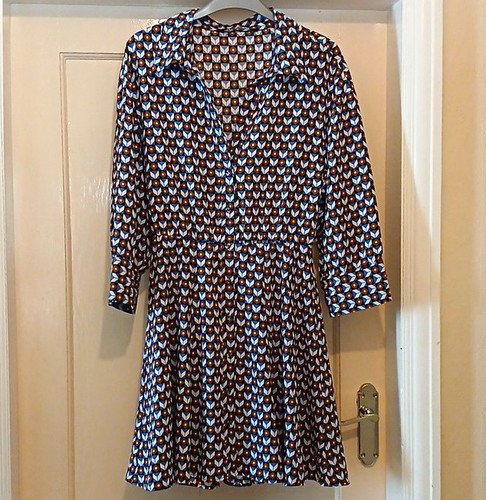 Zara blue geometric fit - zara,