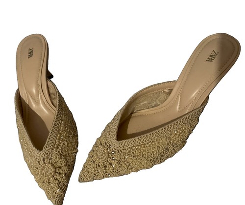 Zara beaded heeled mules - zara,