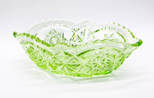 Vintage green glass serving - vintage,