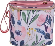 Polar Gear Work School Insulated Oval Cool Lunch Tote Bag & Strap - Pink Florals